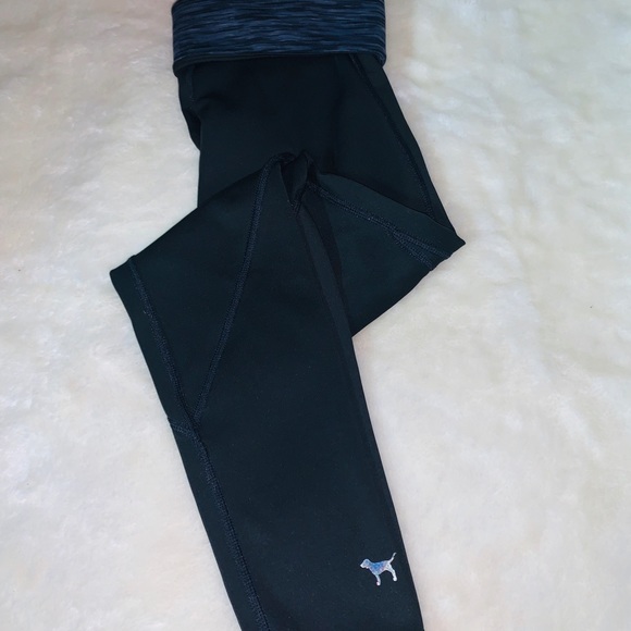 Pink Victoria Secret Ultimate Reversible Leggings Marl Gray Black Slim Pants S - Picture 14 of 15